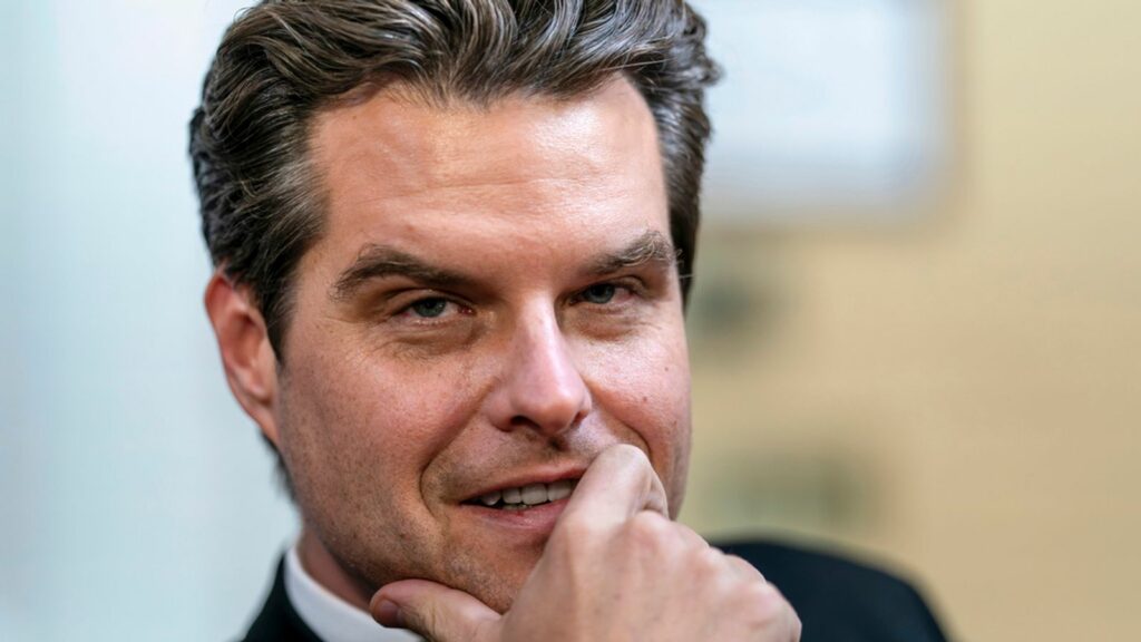 FILE...Rep. Matt Gaetz, R-Fla., appears before the House Rules Committee at the Capitol in Washington, Friday, Sept. 22, 2023.  (AP Photo/J. Scott Applewhite, File)