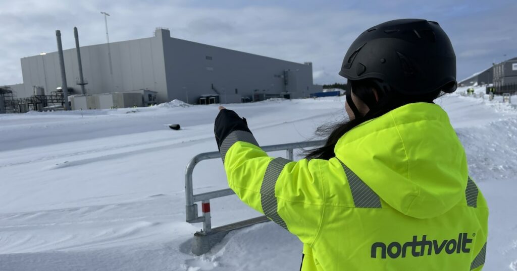 Une toute petite partie de l'immense usine de batteries Northvolt