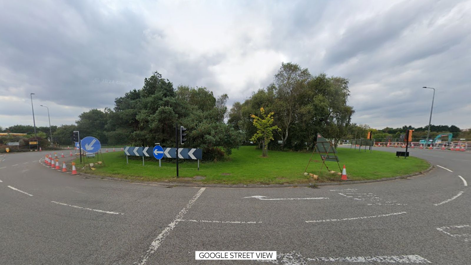 The roundabout where the A4174 joins Badminton Road, in Emersons Green