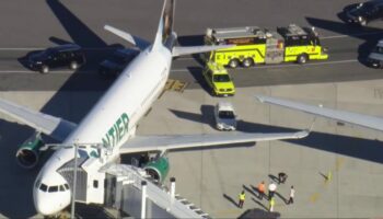 American, Frontier planes clip wings at Logan International Airport in Boston