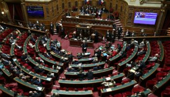 Le Premier ministre Michel Barnier prononce un discours devant le Sénat, le 2 octobre 2024 à Paris