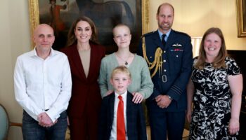 02/10/2024, London, UK. The Prince and Princess of Wales meeting young photographer Liz Hatton and family at Windsor Castle. Also pictured: Liz's mother Vicky, stepfather Aaron and brother Mateo. Picture by Andrew Parsons / Kensington Palace. Image downloaded from Kensington Palace Flickr account