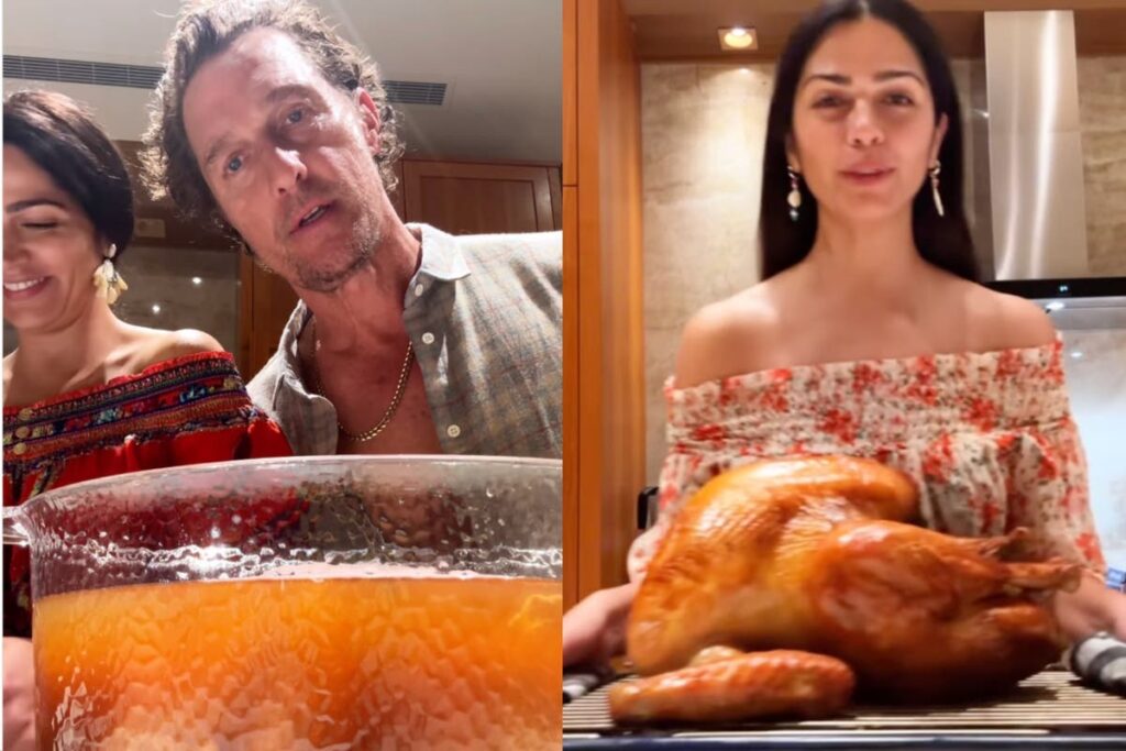 Matthew McConaughey and his wife Camila impress fans as they make ‘Tequila Turkey’ for Thanksgiving