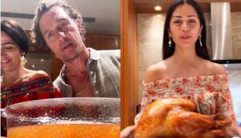 Matthew McConaughey and his wife Camila impress fans as they make ‘Tequila Turkey’ for Thanksgiving