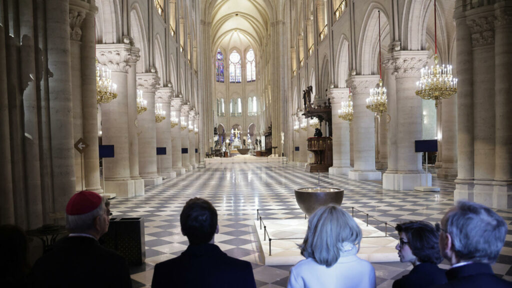 Notre-Dame se dévoile à la faveur d'une ultime visite de chantier d'Emmanuel Macron