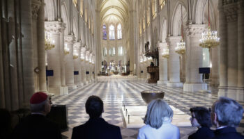 Notre-Dame se dévoile à la faveur d'une ultime visite de chantier d'Emmanuel Macron