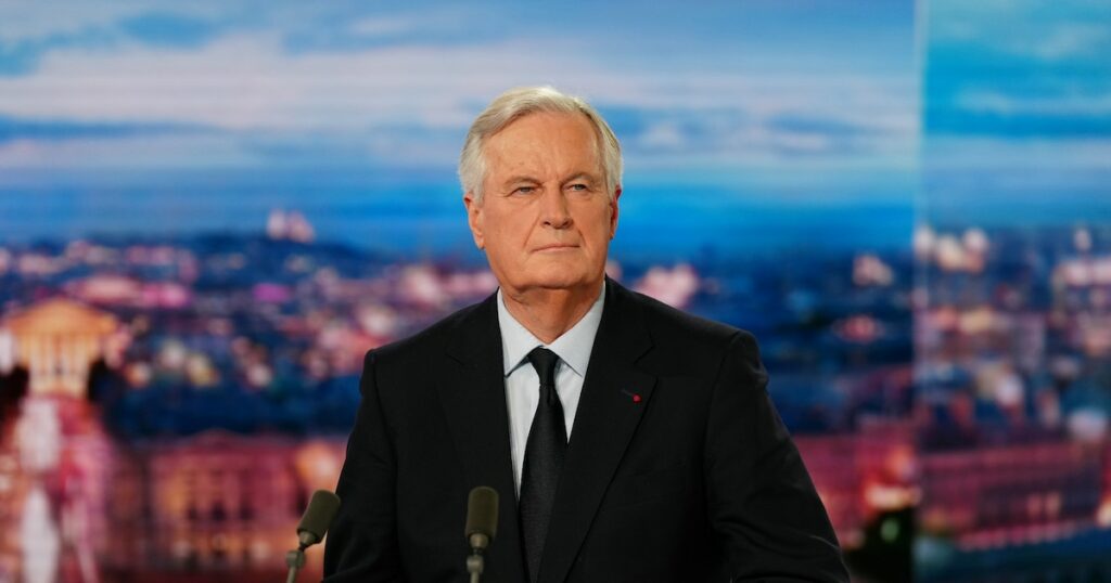 Le Premier ministre Michel Barnier sur le plateau du "20 Heures" de TF1 le 26 novembre 2024