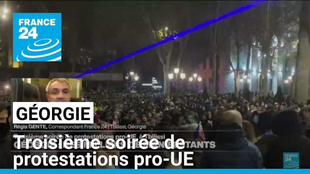 Géorgie : troisième soirée de protestations pro-UE à Tbilissi