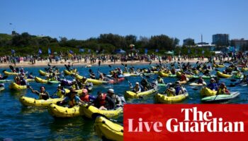 Australia news live: ‘protestival’ to start in Newcastle harbour; thousands to rally against domestic violence