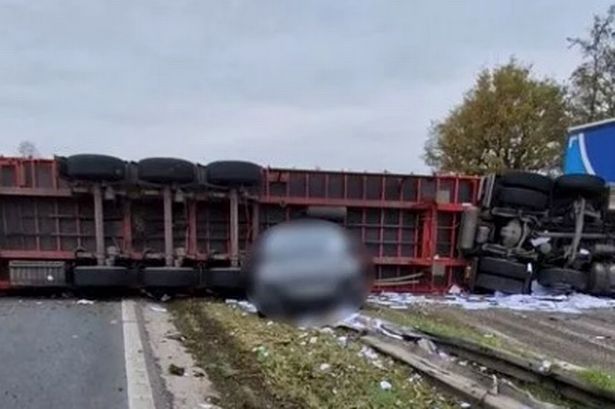 BREAKING: M6 crash: Lorry driver killed after HGV flips over in horror accident that closed motorway