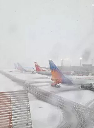 BREAKING: Newcastle Airport chaos with passengers 'stranded on flight for hours' as Storm Bert hits