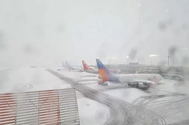 BREAKING: Newcastle Airport chaos with passengers 'stranded on flight for hours' as Storm Bert hits