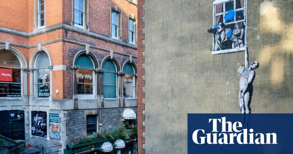 Banksy’s Well Hung Lover to be sold with Bristol building it is painted on