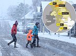 Britons are bracing for Storm Bert! Met Office issues AMBER warning for snow in coming hours with up to 40cm set to fall - as UK weather map reveals areas set to be worst hit