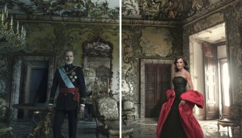 Cinco horas, un vestido histórico para Letizia y tres cambios para Felipe VI... así retrató Annie Leibovitz a los Reyes para el Banco de España