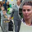 Coleen Rooney's youngest children Kit, seven, and Cass, six, clutch Wayne figurine as they jet to Australia with their grandparents for an emotional reunion