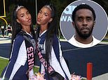 Diddy's twin daughters, 17, don cheerleader uniforms and tiaras for senior night after his third bail hearing