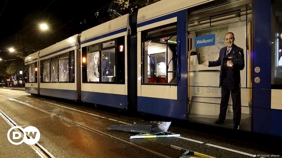 Dutch tram set on fire in new Amsterdam unrest