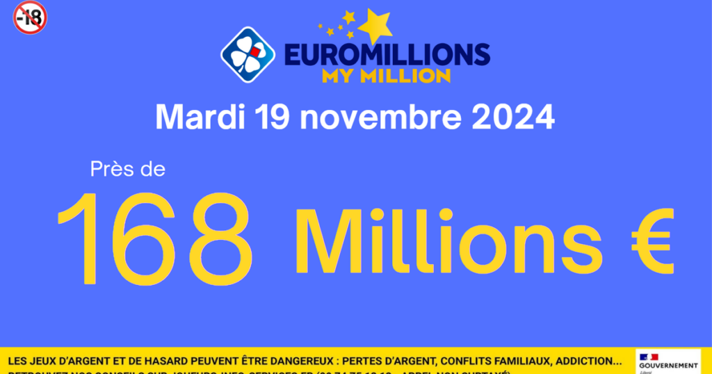 EuroMillions du mardi 19 novembre 2024 : comment remporter le jackpot de 168 millions d’euros ?