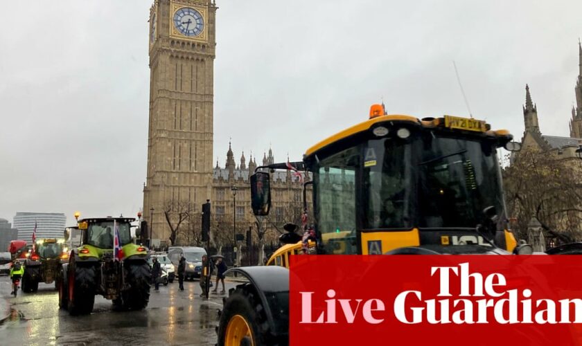 Farmers arrive in Whitehall for protest about inheritance tax plan – UK politics live