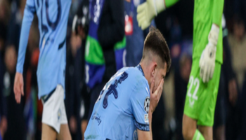 Manchester City's players react after their side's 3-3 draw against Feyenoord