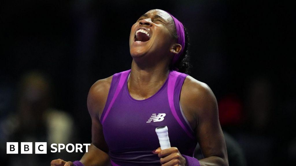 Coco Gauff celebrates her victory