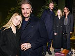 Harper Beckham, 13, looks stylish as she and her dad David celebrate the 10th anniversary of Victoria's London store