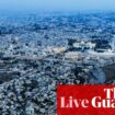 Israel claims to have intercepted projectile from Yemen as firefighters battle blazes – Middle East crisis live