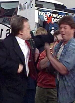 John Prescott's cheeky 11-word response after punching protester who egged him