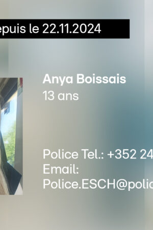 La police a besoin d'aide: Cette jeune fille est portée disparue au Luxembourg