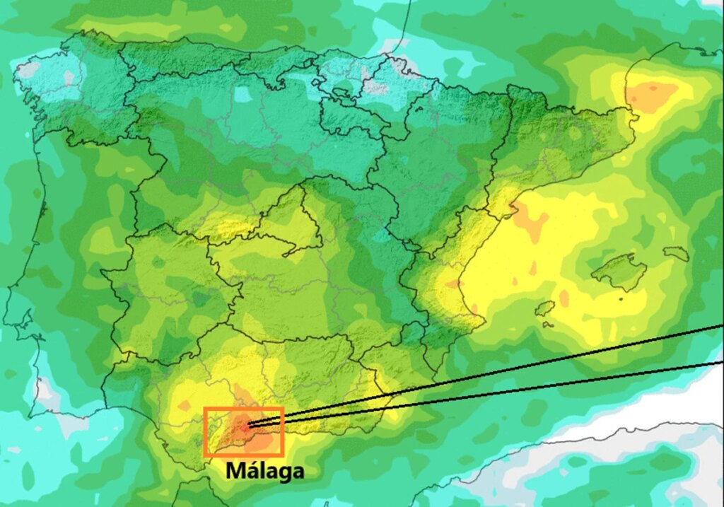 Málaga, epicentro de la segunda DANA: este es el motivo