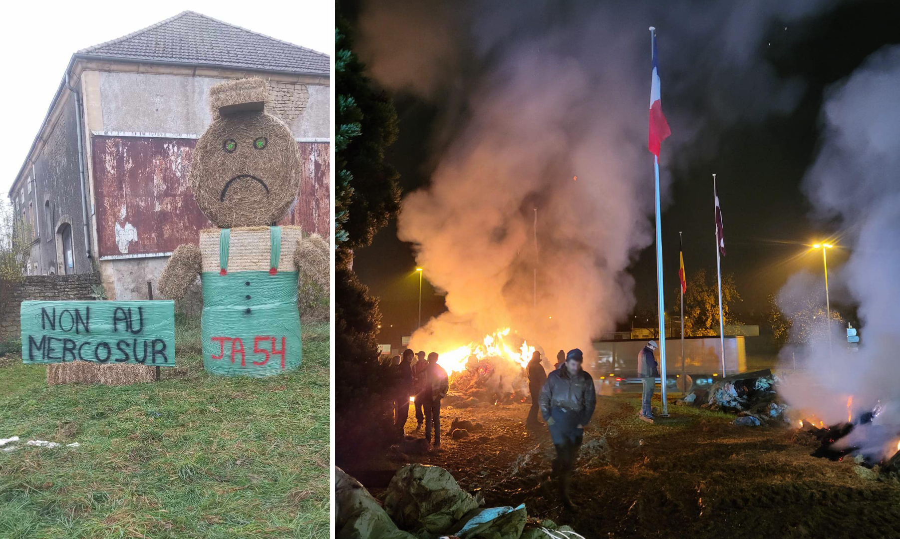 Manifestations des agriculteurs: Des "feux de la colère" allumés en Lorraine