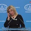 Moment top Russian official is ordered not to talk about 'ICBM strike on Ukraine' when she receives urgent phone call in the middle of a live press conference