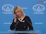 Moment top Russian official is ordered not to talk about 'ICBM strike on Ukraine' when she receives urgent phone call in the middle of a live press conference