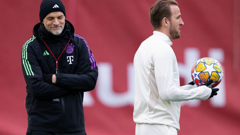 Harry Kane (r) arbeitet bald wieder mit Thomas Tuchel (l) zusammen. Foto: Sven Hoppe/dpa