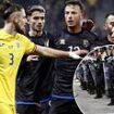 Nations League clash ABANDONED following on-pitch brawl - as one team walks off in protest in the last MINUTE after 'taking offence' from fan chants