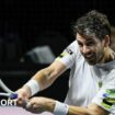 Cameron Norrie hits a backhand return in the Moselle Open final