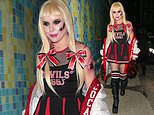 Paloma Faith commands attention as she dresses up as a sexy cheerleader for Maya Jama's annual star-studded Halloween bash