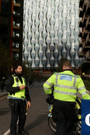 Police carry out controlled explosion outside US embassy in London