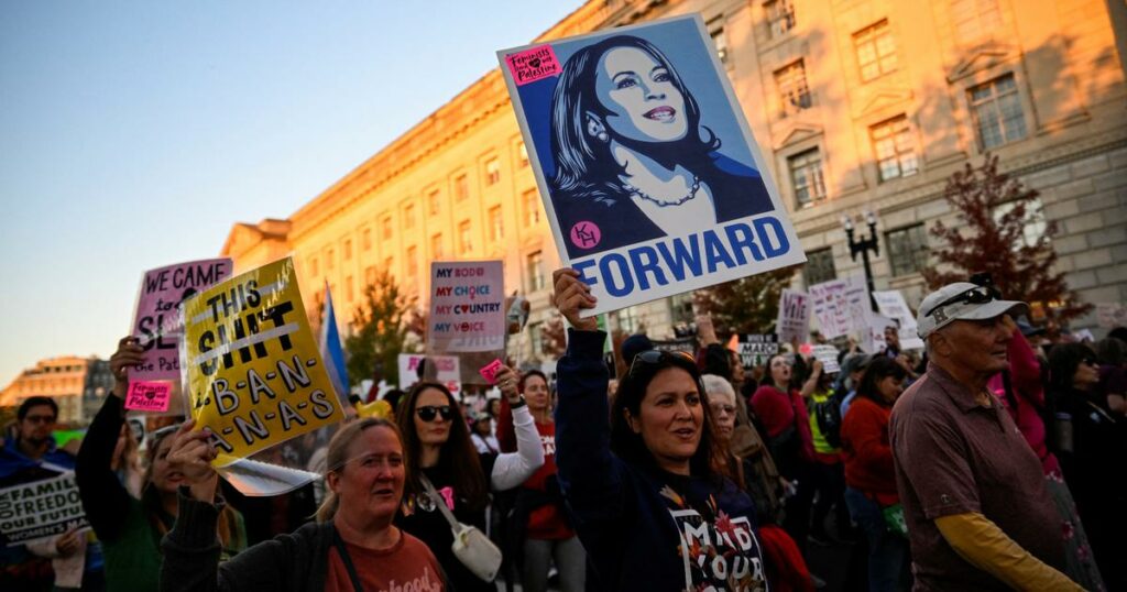 Présidentielle américaine : des milliers de femmes marchent pour leurs droits et pour Harris