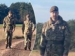 Prince William dons camouflage gear in Salisbury to join the Welsh Guards in practice drills