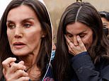 Queen Letizia of Spain sheds a tear as she meets relatives of Valencia flash flood victims - as she and King Felipe are heckled by crowds