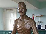 Questionable Harry Kane statue costing £7,200 and branded 'the stuff of nightmares' after being kept in storage after rejection from TfL to be finally unveiled today in Hackney