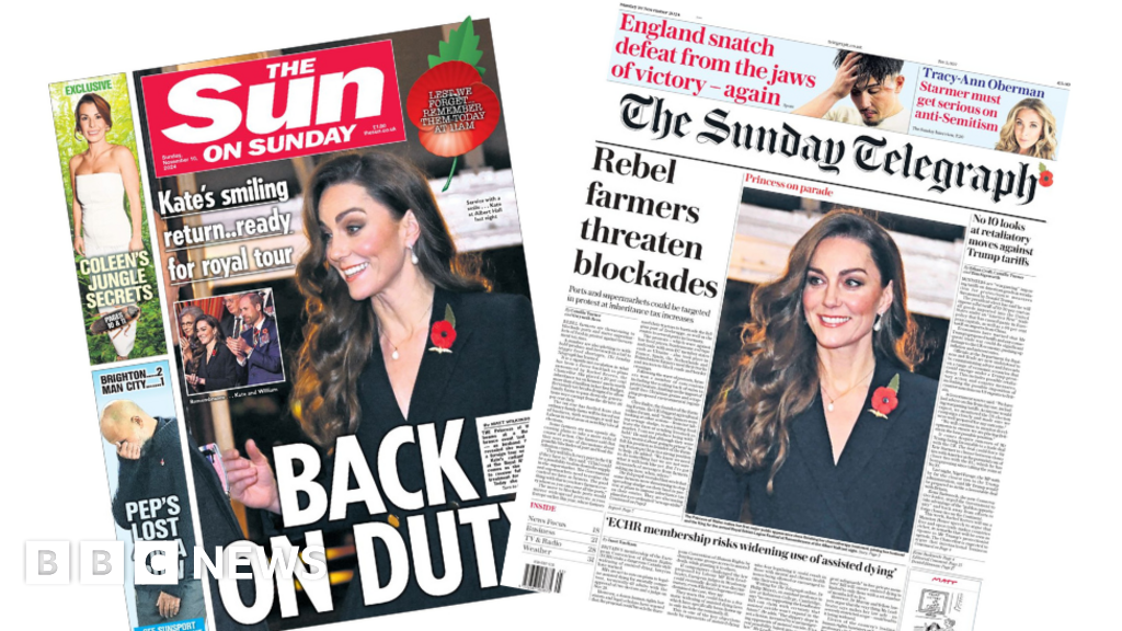 The Papers: Kate 'back on duty' and tax hike 'backlash'