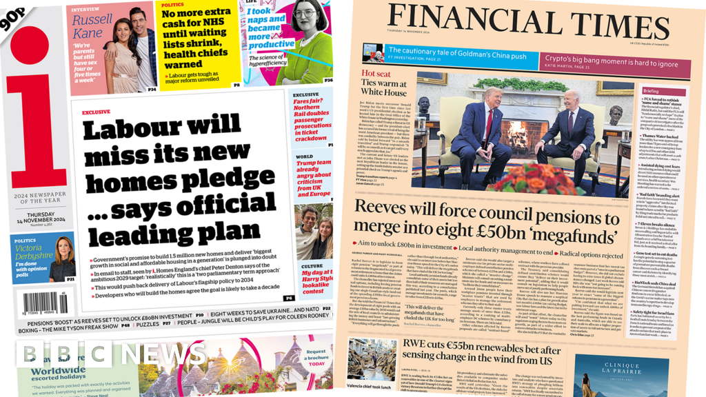 The Papers: Labour to 'miss homes pledge' and 'pension megafunds' plan