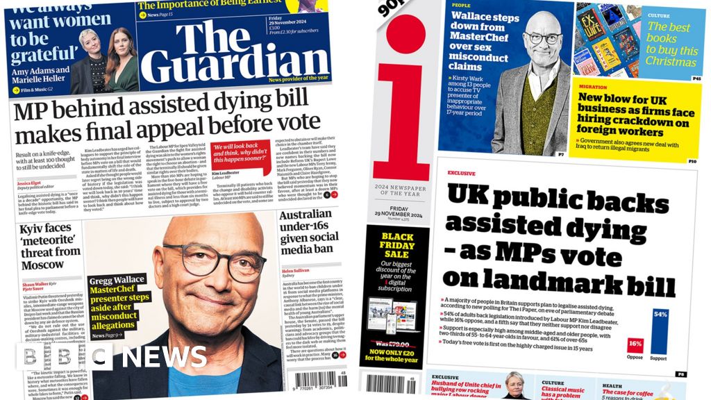 The Papers:  MPs in 'once-in-a-decade vote' and Wallace accused over comments