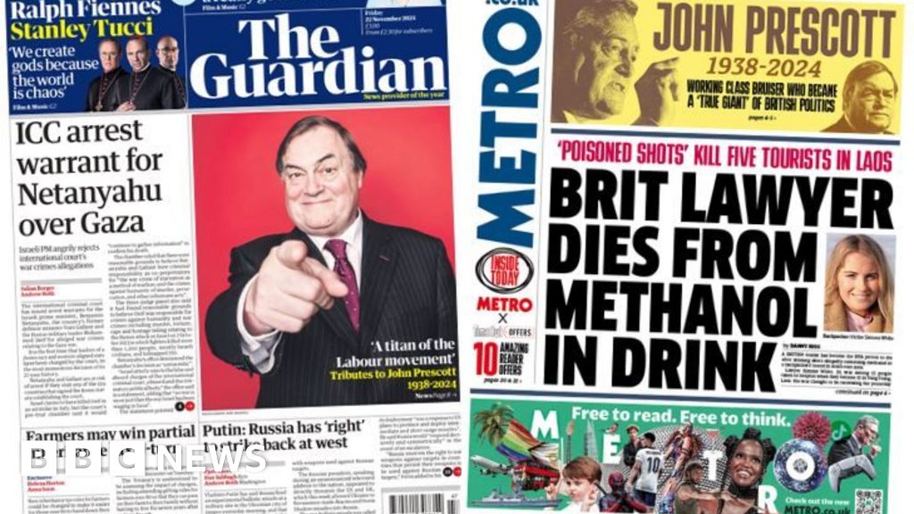 The Papers: Netanyahu faces arrest and 'lawyer dies from methanol in drink'