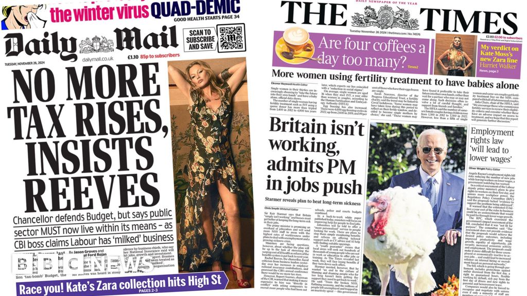 The Papers:  'No more tax rises, insists Reeves' and 'PM in jobs push'