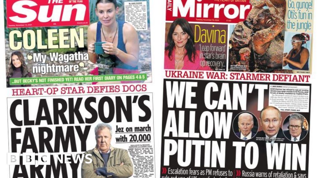 The Papers: PM 'defiant' on Ukraine and 'Clarkson's farmy army'