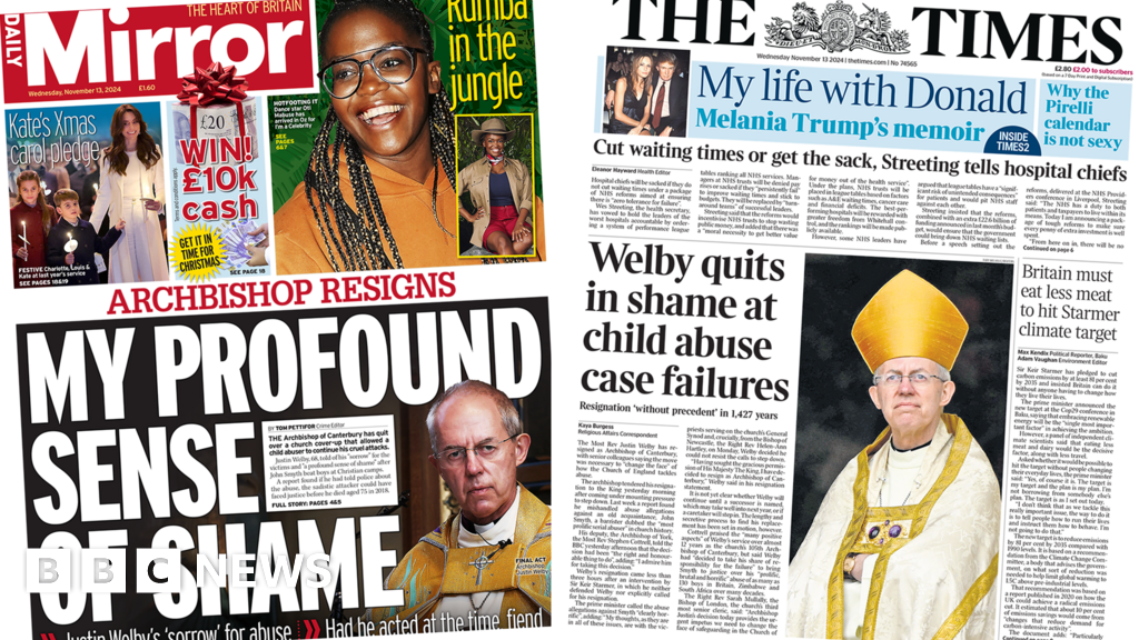 The Papers: Welby quits and hospital chiefs get waiting times warning